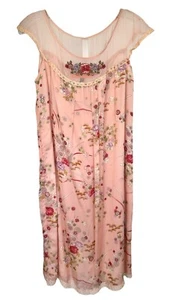 Cynthia Cynthia Steffe Women's 100% Silk Embroidered Floral Dress Size 4 Pink - Picture 1 of 10