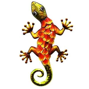 Arte de pared de gecko naranja metálico Primus - Imagen 1 de 2
