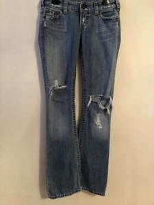 1921 Blue Jean Size 2 Low Waist Boot Cut Ripped - Picture 1 of 10