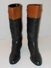 Ak Anne Klein Black & Brown Knee High Leather Boots Size 7 Medium