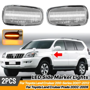 For Toyota Land Cruiser Prado 2002-2009 2x Clear LED Side Marker Lights Lamps - Picture 1 of 9