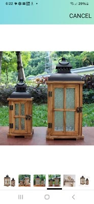 Porta-lanternas/velas decorativos novos na caixa. Decoração de fazenda original US$ 89 - Imagem 1 de 4