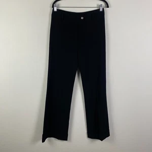 Piazza Sempione Black Cuffed Wool Pants Romy Size IT 44 US 8 Made In Italy - Picture 1 of 11