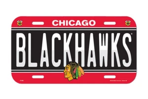 Chicago Blackhawks NHL Wincraft Plastic License Plate - Picture 1 of 1