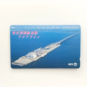 Japanese Telephone Card Used Aqualine Cross-Tokyo Bay Highway from Japan 1991 - Picture 1 of 12