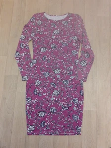 Unbranded Size 10 Purple Floral Long Sleeved T Shirt Dress - Picture 1 of 3