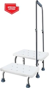 Aliseniors 2 Steps Medical Stool w/Handle Non-Skid Platform- Step to Bed, Bath - Picture 1 of 6