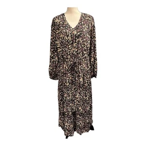 Vestido Lane Bryant Mujer 18 Negro Oscuro Floral Metálico Gasa Maxi Grunge Hada - Imagen 1 de 9