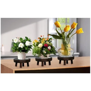 2Pcs Small Wooden Stools for Plants, Wood Stool Plant Stand, 8inch Solid Wood... - Picture 1 of 11