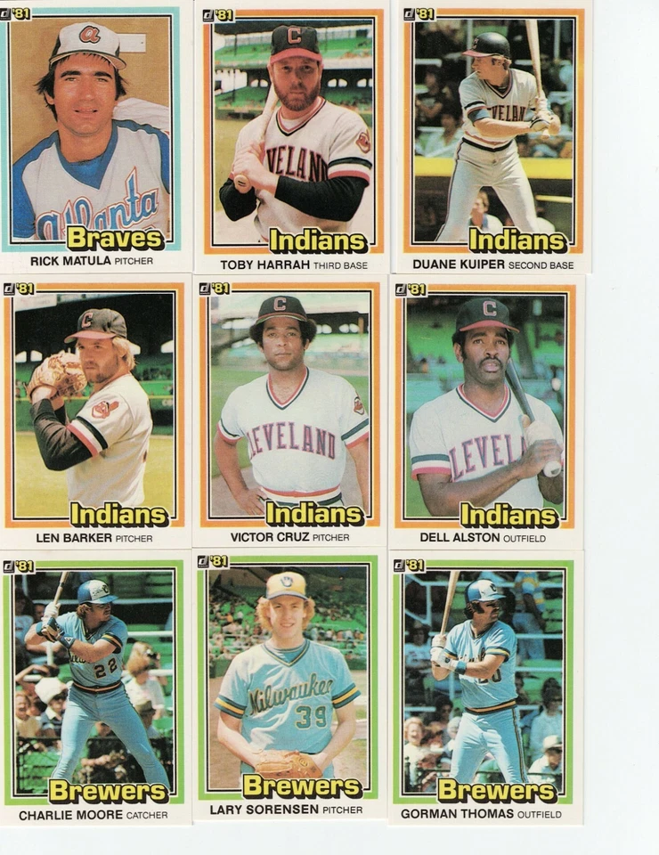 1981 DONRUSS Baseball Complete Your Set 250-500 - Image 1 of 1