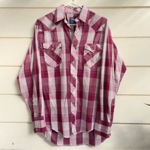 Vintage Wrangler Cowboy Cut Pearl Snap Button Long Sleeve Western Shirt - Bild 1 von 10