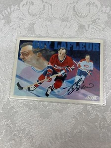 Guy LaFleur Signed 1991 Score #291 Montreal Canadiens Hockey Card. HOF - Picture 1 of 7