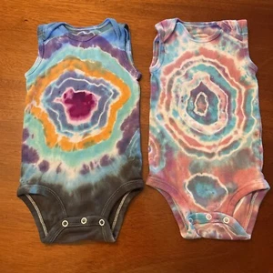 Cravatta neonato pezzo unico tinta unita colorata 12 M tinta a mano hippie nonna nuova - Foto 1 di 5