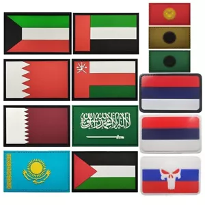 3D PVC Rubber Countries National Flag Hook Patch Backing Fastener Emblem Badge - Picture 1 of 16