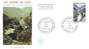 Sobre FDC Francia GORGES DEL TARN 1965 SAINTE ENIMIE - Picture 1 of 1