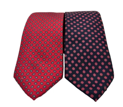 Men's Silk Neck Ties Charing Cross & Marshall Field's Red Blue Patterned Career - Imagem 1 de 4
