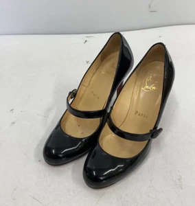 Christian Louboutin Wallis 100 Tacones Charol Negro con CAJA 35 US4.5 22.0 - Imagen 1 de 6