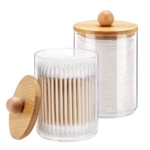 10-Ounce Qtip Holder Bathroom Jars Canisters for Cotton Ball Swab Pad Storage... - Picture 1 of 7