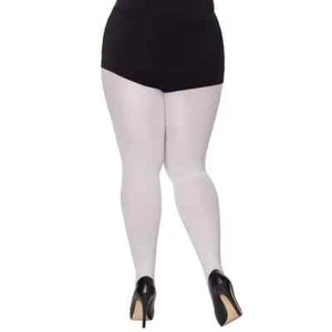 NIP Spirit Halloween Plus Size White Opaque Tights - Picture 1 of 7