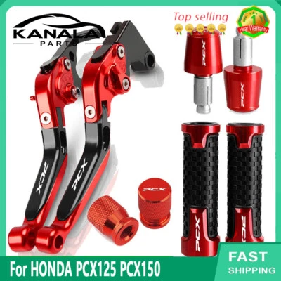 CNC For HONDA PCX125 PCX150 Motorcycle Brake Clutch Levers Handlebar Grips Cap Foto 1 de 4