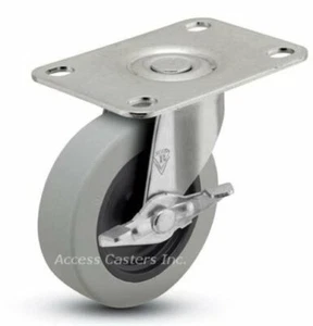 25SPCUSB-108 2-1/2" Swivel Caster w/ Brake, Polyurethane, 1-3/4" X 2-5/8" Plate - Picture 1 of 1