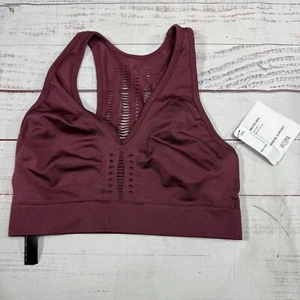 Victoria Sport Seamless Bra Burgundy Racerback Sports Bra Minimum Support S NWT - Picture 1 of 6