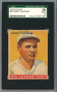 1933 Goudey Tommy Thevenow #36 SGC 2 P1361 - Foto 1 di 2