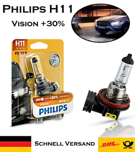 1x Philips H11 Vision +30% 55W 12V 12362PRB1 Scheinwerfer Ersatz Halogen Birne - Picture 1 of 4