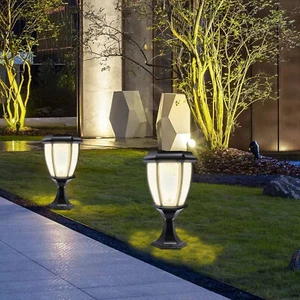 2-Pack Solar LED Post Light Lamp Yard Driveway Fence Outdoor Pillar Lights - Picture 1 of 12