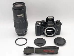 [N MINT Pentax MZ-3 Black SLR Film Camera+100-300mm Lens from Japan - Picture 1 of 21