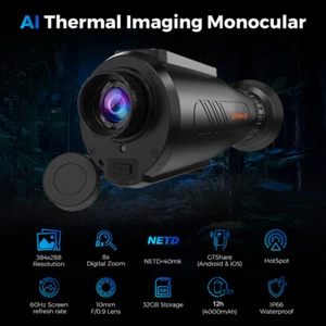 Thermal Monocular 8X Digital Zoom Hunting Thermal Imaging Monocular AI 384x288 - Picture 1 of 23