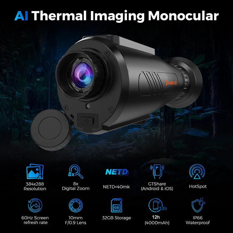 Thermal Monocular 8X Digital Zoom Hunting Thermal Imaging Monocular AI 384x288  - image 1 of 4