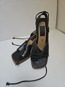 Fioni Schuhe | Fioni Damengröße 7,5 Leder Knöchelriemen Fersenriemen Blockabsatz schwarz - Bild 1 von 5