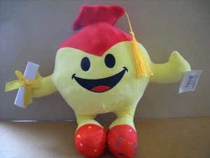 Smile Face Soft Plush Stuffed Graduate Yellow Smiley Face NEW TAGS 10'' - Picture 1 of 3