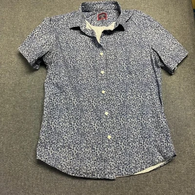 UNTUCKit Men's Shirt Size M Blue Floral Slim Fit Short Sleeve Button-Up Cotton - Image 1 of 4