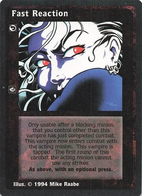Fast Reaction - Jyhad Deckmaster V:TES Trading Card 1994 - Image 1 of 2