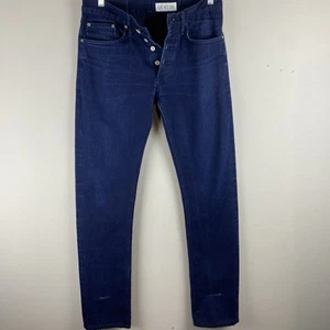 Gustin Jeans Mens 32X33 Salvage Slim Straight Blue 5-Pocket Button Fly Raw Wash - Picture 1 of 20
