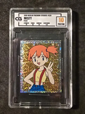 Misty 1999 Merlin Pokémon Stickers  #S28 Prism CG /w Subgrades Pristine 10!💎 - Image 1 of 4