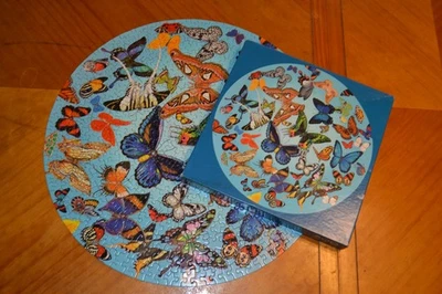 Rompecabezas circular Springbok de 500 piezas, "A Burst Of Butterflies", completo, vintage Foto 1 de 4