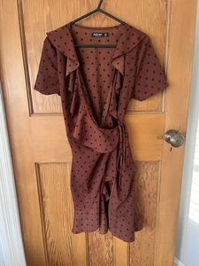 Nasty Gal Polka Dot Wrap Dress Size 8 - Picture 1 of 7