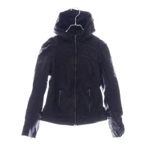 BARNEYS NEWYORK New York Sheepskin Zip-up Hooded Leather Jacket Black Used 878fa - Picture 1 of 8