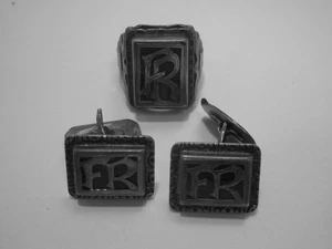 Siegelring + Manschettenklnöpfe mit Initialen "FR" GS7799 - Picture 1 of 2