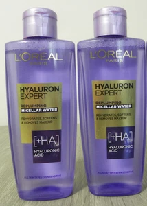 2 X L'OREAL HYALURON EXPERT REPLUMPING MICELLAR WATER WITH HYALURONIC ACID 200ML - Picture 1 of 2