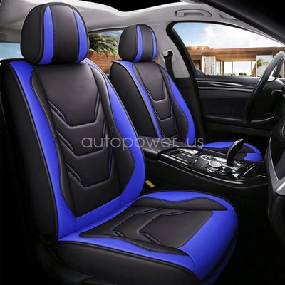 Juego de funda de asiento de coche de cuero PU para Toyota 5 asientos cojín de asiento negro acolchado de felpa Foto 1 de 4