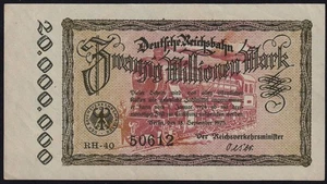 Germany Berlin 20 Million Mark 1923 Vintage Emergency Paper Money Banknote XF - Picture 1 of 2