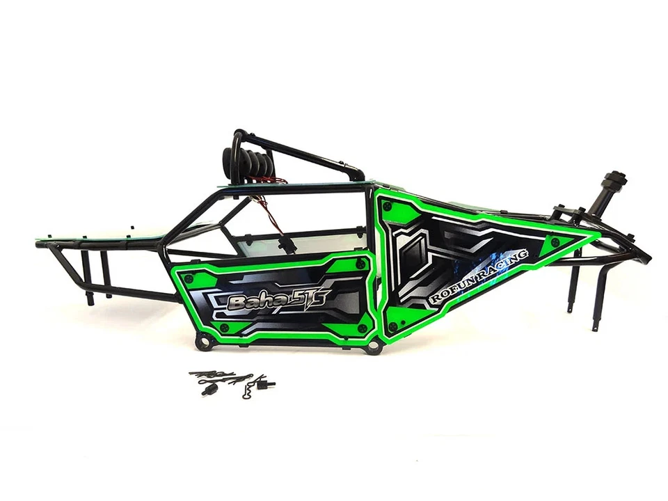 1/5 Rovan V2 Steel Sand Rail Roll Cage w/ Body Panels & LEDs-Green - Image 1 of 1