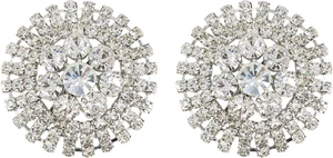 2 Pcs Sliver Rhinestone Buttons Crystal Embellishments Sew on Clothing Buttons f - Picture 1 of 5