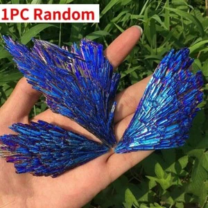 US STOCK 1x Placcatura Pavone Cristallo Blu Grappolo Quarzo Naturale Titanio Minerale - Foto 1 di 10