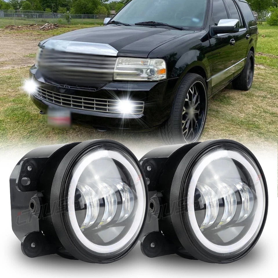 2 противотуманных фары 4 дюйма Halo передний бампер для Lincoln Navigator 2007-2014 - Изображение 1 из 4
