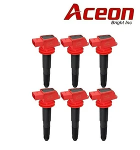 For Porsche 970 Panamera Set of 6 Ignition Coils w/ Spark Plug Connector ACEON - Foto 1 di 4